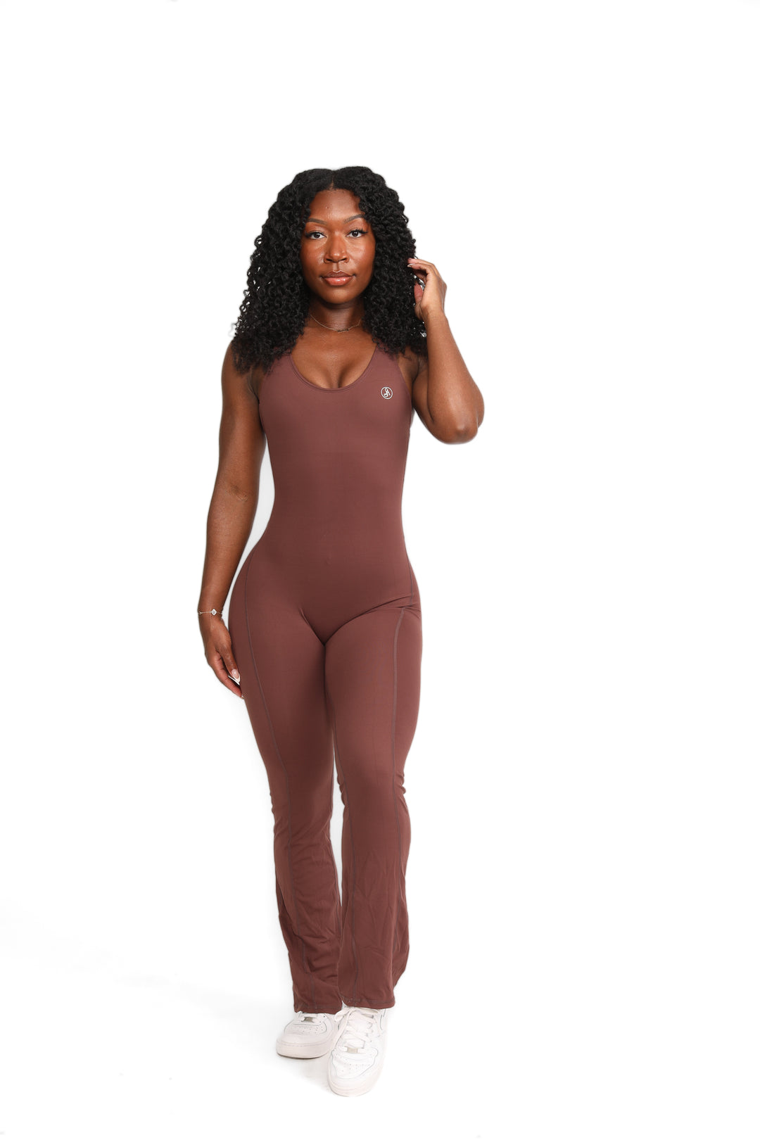 Divine Brown Flare Jumpsuit