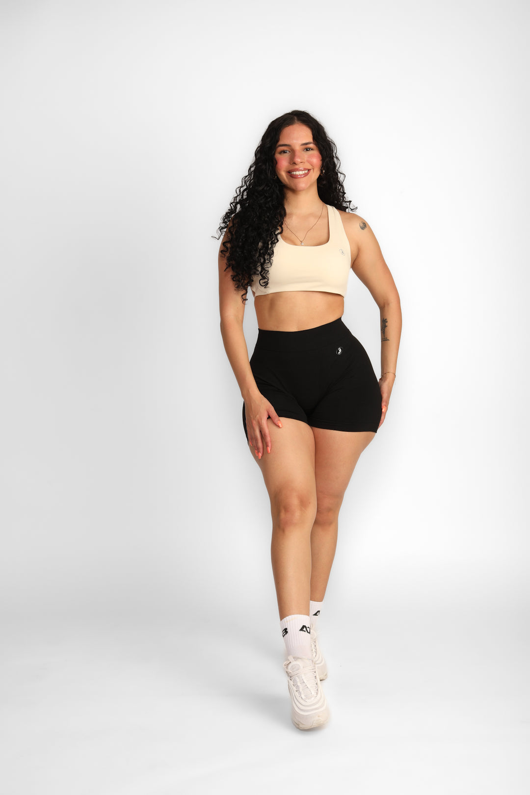 Cream X-Back Sports Bra