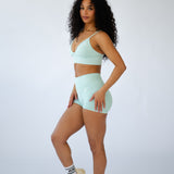 Blossom V Back Shorts - Mint Hydrangea