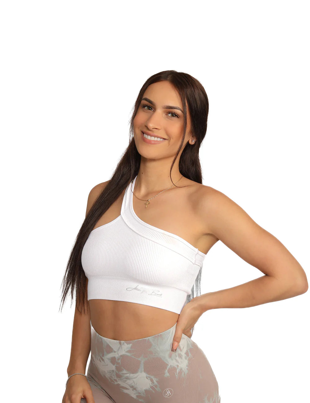 Ribbed One-Shoulder Sports Bra