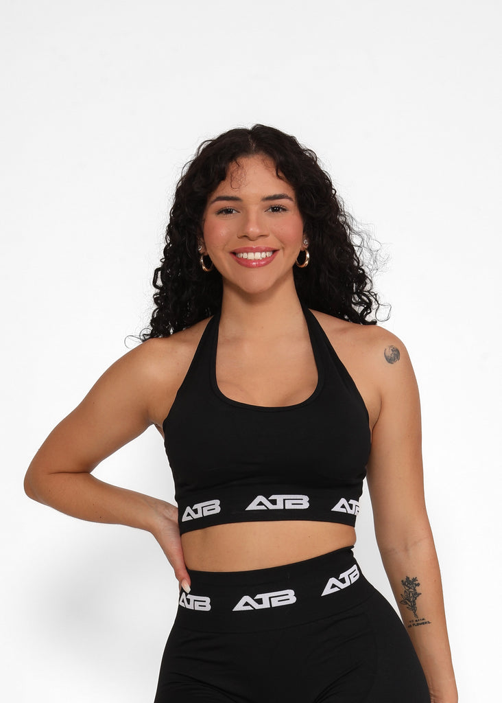 Black ATB Seamless Halter Bra