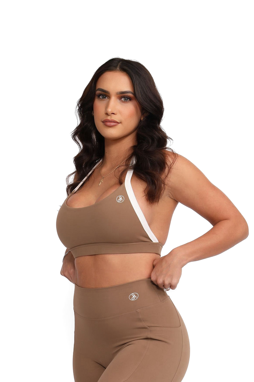 Brown Outline Sports Bra