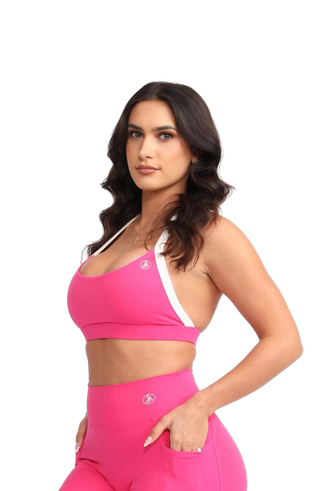 Pink Outline Sports Bra