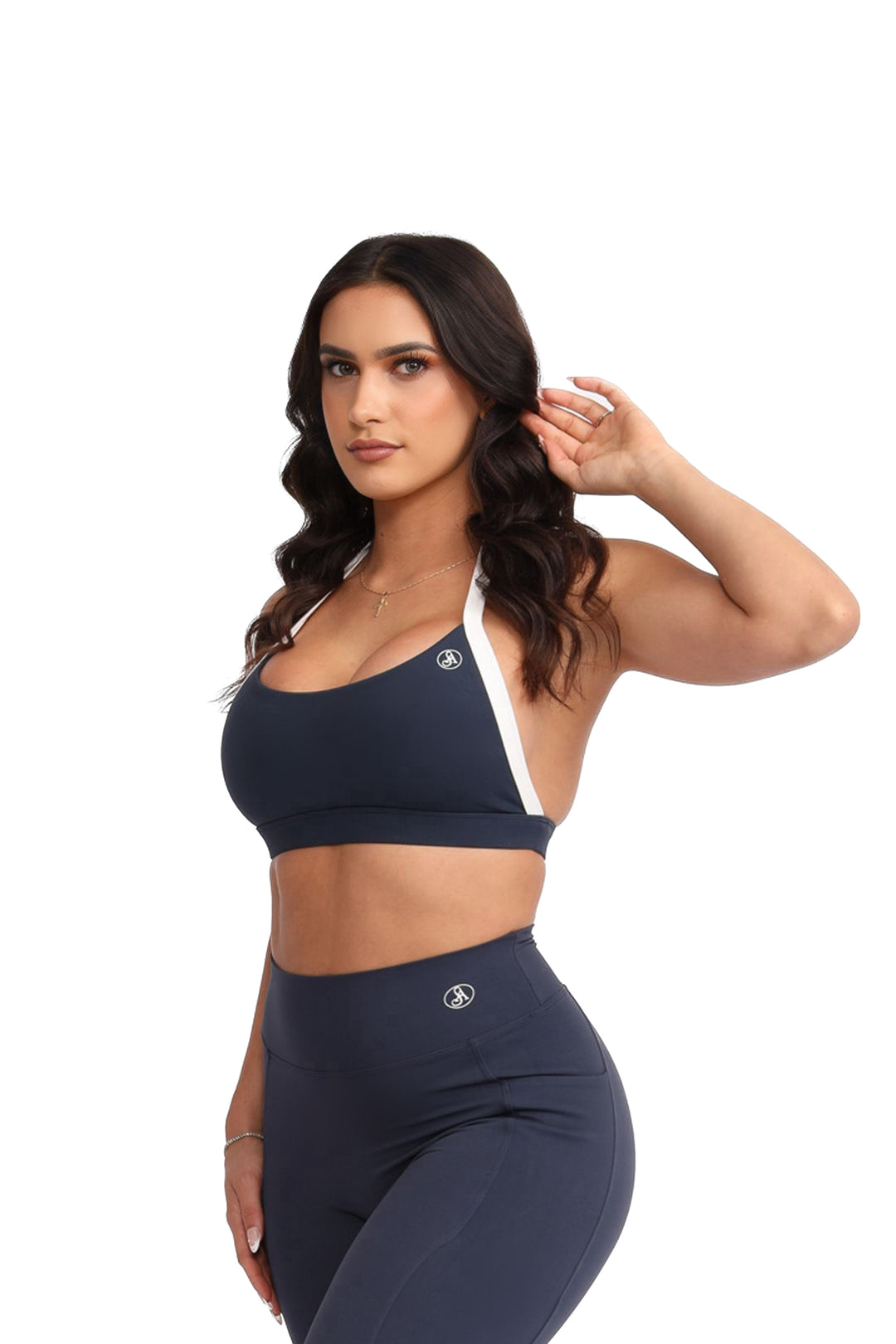 Navy Outline Sports Bra