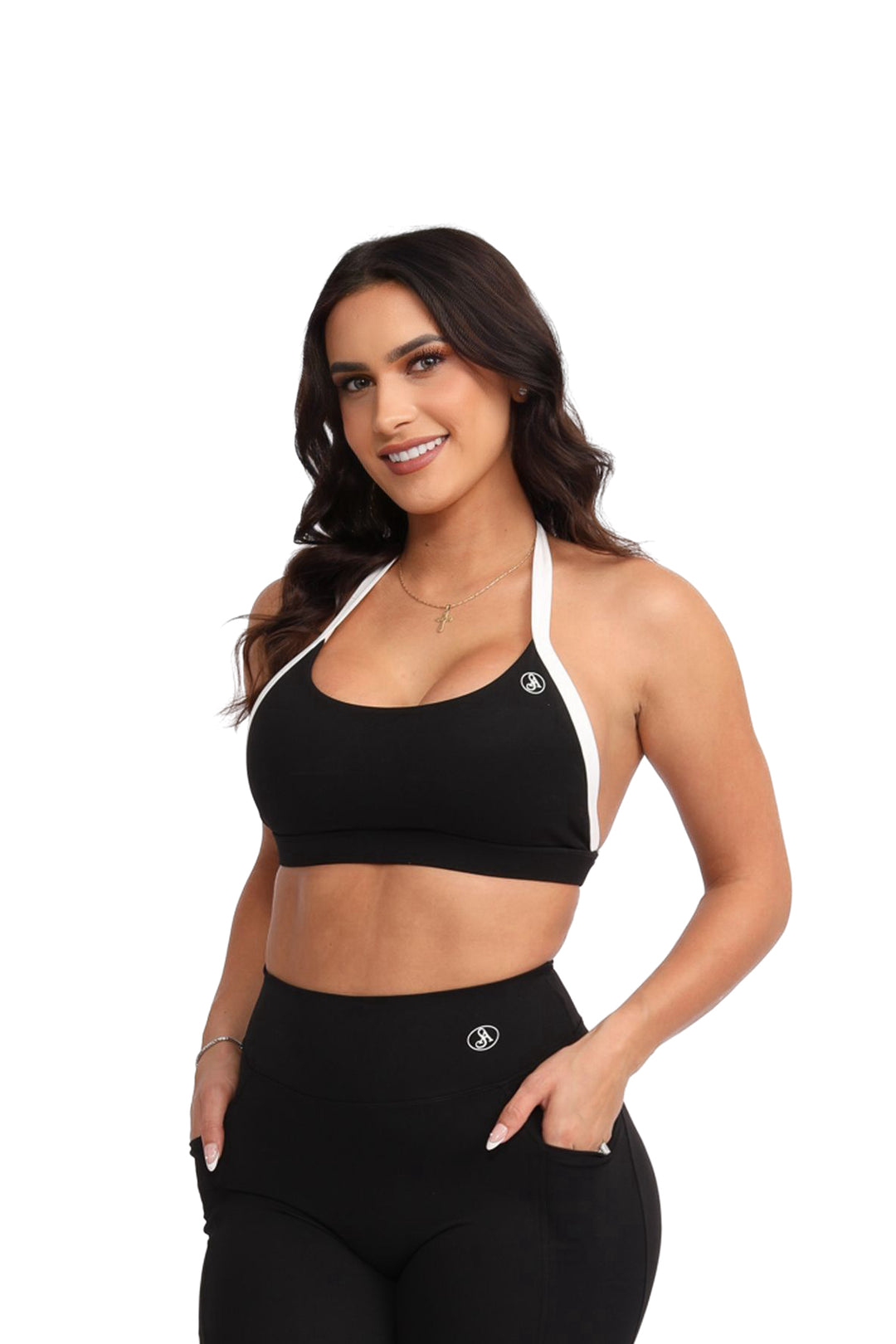 Black Outline Sports Bra