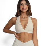 V Cut halter bra