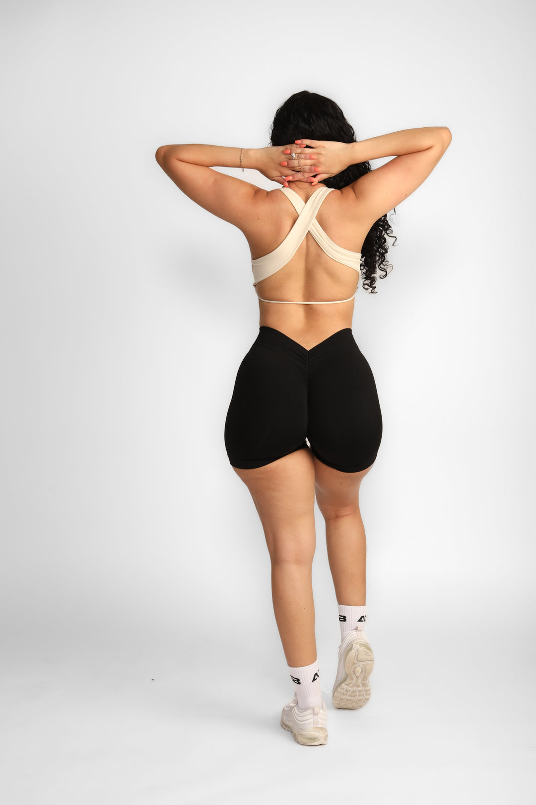 Cream X-Back Sports Bra