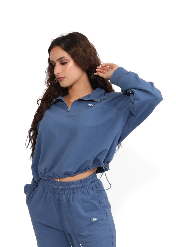 Blue Half-Zip Pullover