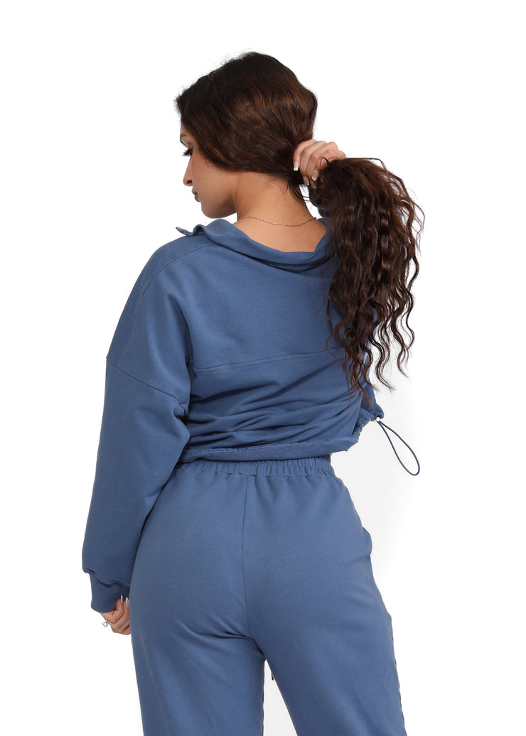 Blue Half-Zip Pullover