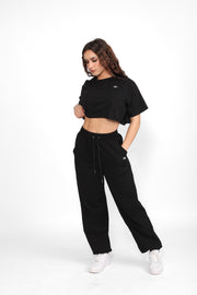 Black Oversized Cropped Top