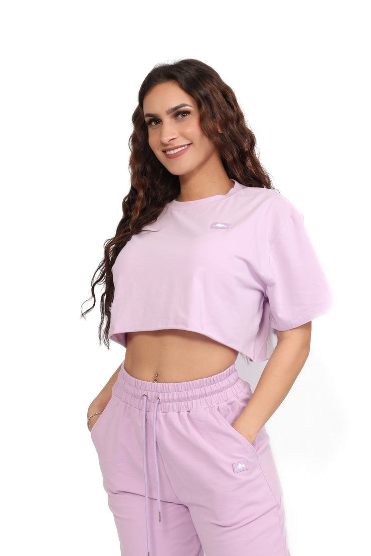 Purple Oversized Cropped Top